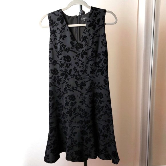 Le Gali Black Dress Size Small LBD "Mirella" Velvet Jacquard - Picture 2 of 7